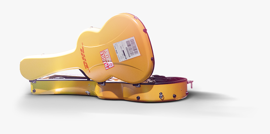 Yellow Guitar Case Displaying The Dhl Logo - Gibson Dhl Es 235 Special Edition, HD Png Download, Free Download