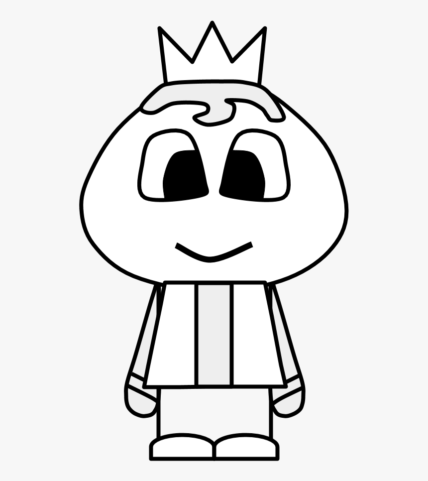 Prince, Crown, Big Eyes, Cartoon Person, Black And - Person With Stitches Cartoon, HD Png Download, Free Download