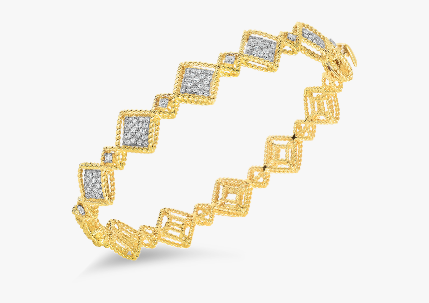 Roberto Coin Alternating Pattern Diamond Station Bangle - Mcs Meninas, HD Png Download, Free Download