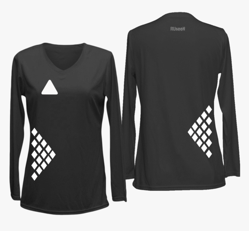 Women"s Reflective Long Sleeve Shirt - Womens Running Long Sleeves Shirt, HD Png Download, Free Download