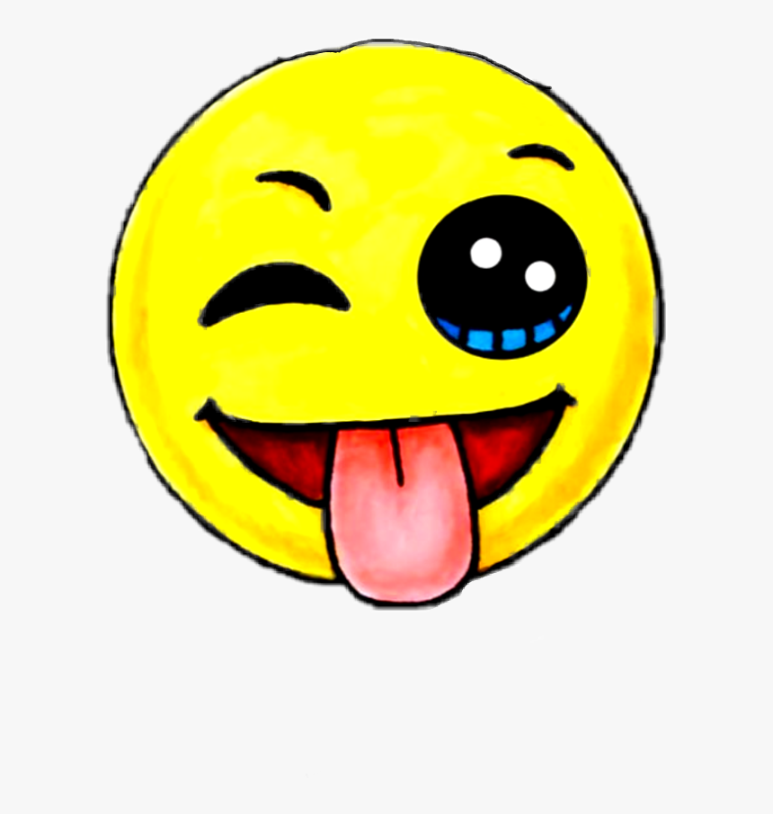 #emoji #crazy #yellow #facebook #cutest - Dibujos De Emojis Kawaii, HD Png Download, Free Download