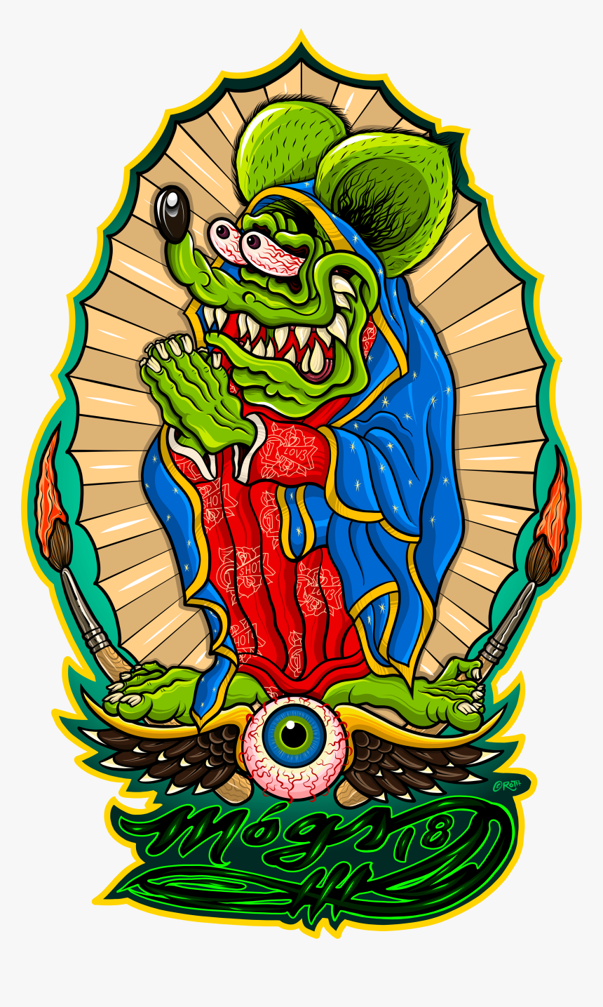 Image Of Virgin Mary Stickers - Rat Fink Virgin Mary, HD Png Download, Free Download