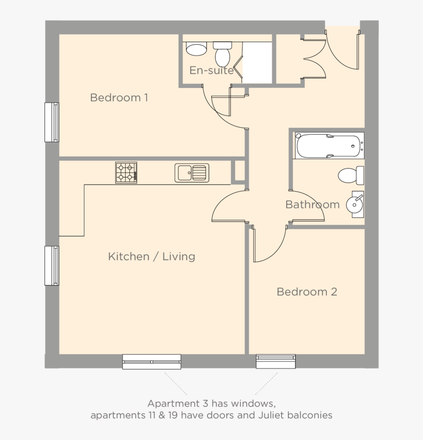 Hemingway Court Plans The Fitzgerald - Floor Plan, HD Png Download, Free Download