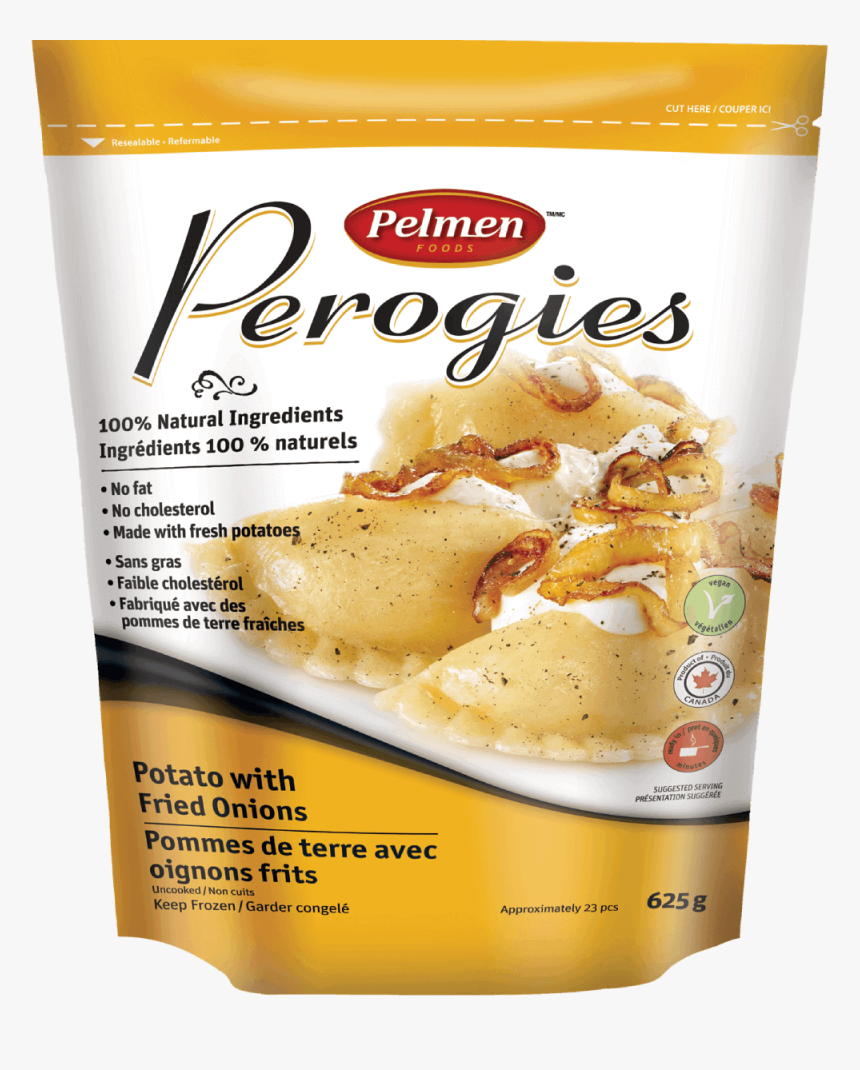 Potato With Fried Onions Perogies - Pelmen Foods Perogies Potato And Bacon, HD Png Download, Free Download