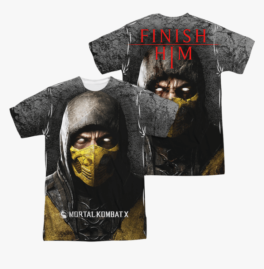 Mortal Kombat X Finish Him T-shirt - Scorpion Mortal Kombat Xl Jacket, HD Png Download, Free Download