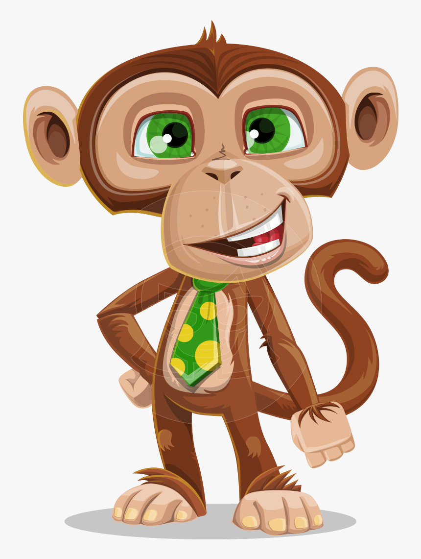 Ape Businessman Cartoon Vector Character Aka Bizzo - Cartoon Monkey With Mo...