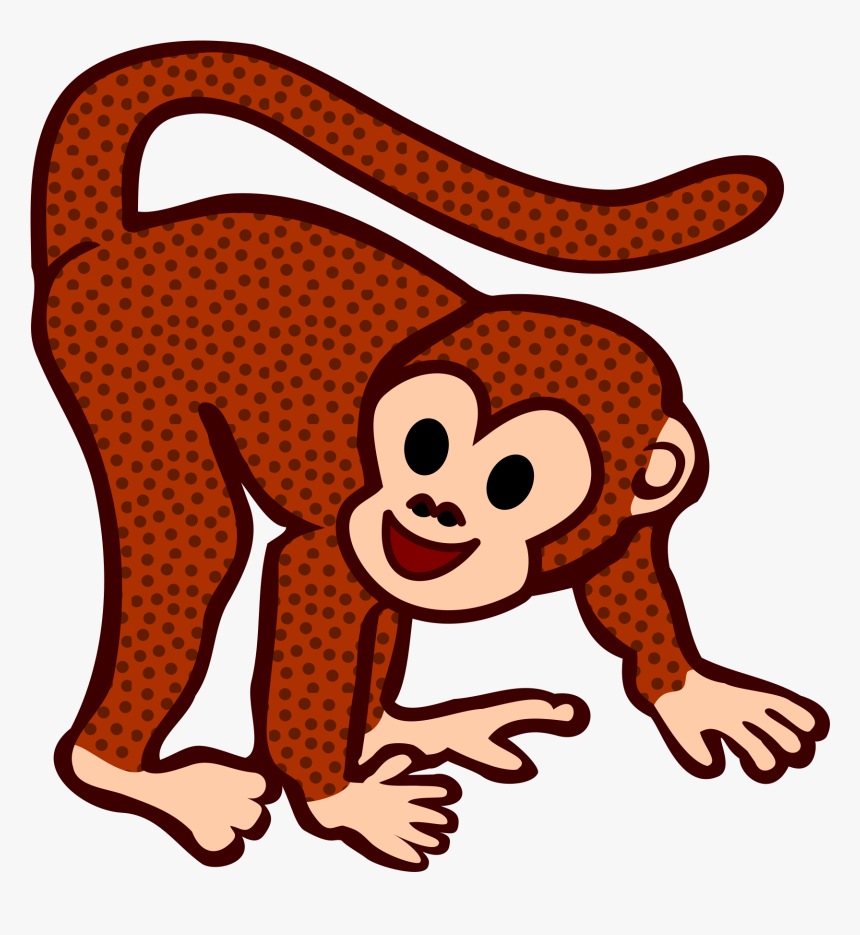 Monkey Remix - Monkey Cartoon Black And White, HD Png Download, Free Download