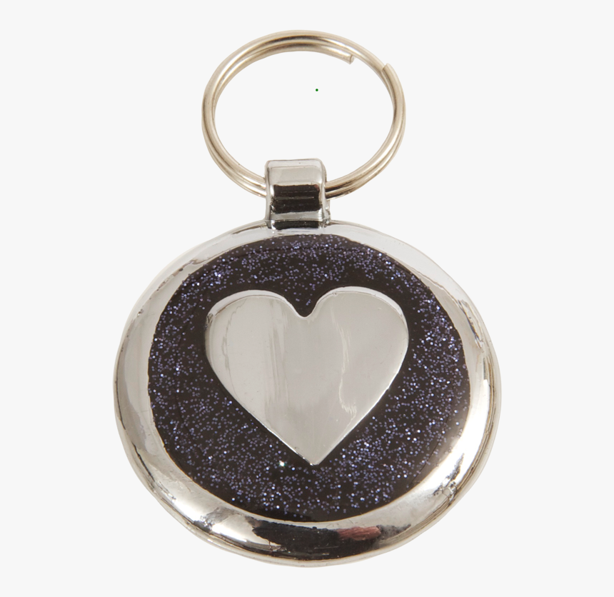 Luxury Designer Dog Tag Glitter Black Glint Heart Shimmer - Keychain, HD Png Download, Free Download