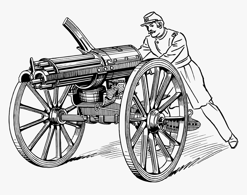 Gatling Gun Clip Arts - Civil War Big Weapons, HD Png Download, Free Download