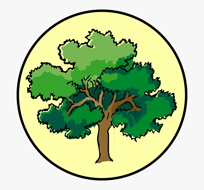 Tree Oak Circle Nature Plant Symbol Timber Bark - Narra Tree Clipart ...