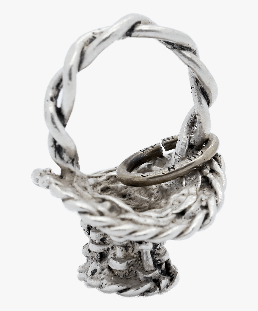 Vintage Sterling Silver Flower Basket Charm - Scarf, HD Png Download, Free Download