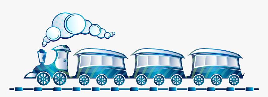 Toy Train, Blue, Locomotive, Rail, Railway, Smoke - Blue Train Clip Art, HD Png Download, Free Download