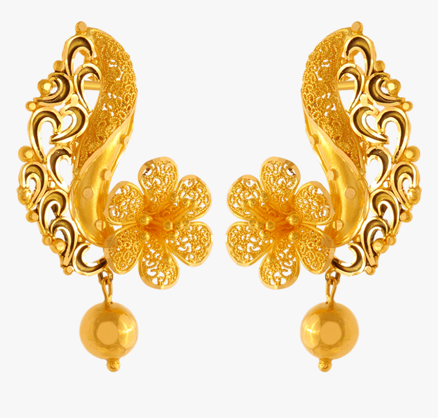 22k Gold Necklace Set - Earrings, HD Png Download, Free Download