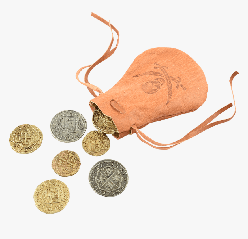 Leather Bag Of Coin Pieces Of Eight - Coin Purse, HD Png Download, Free Download