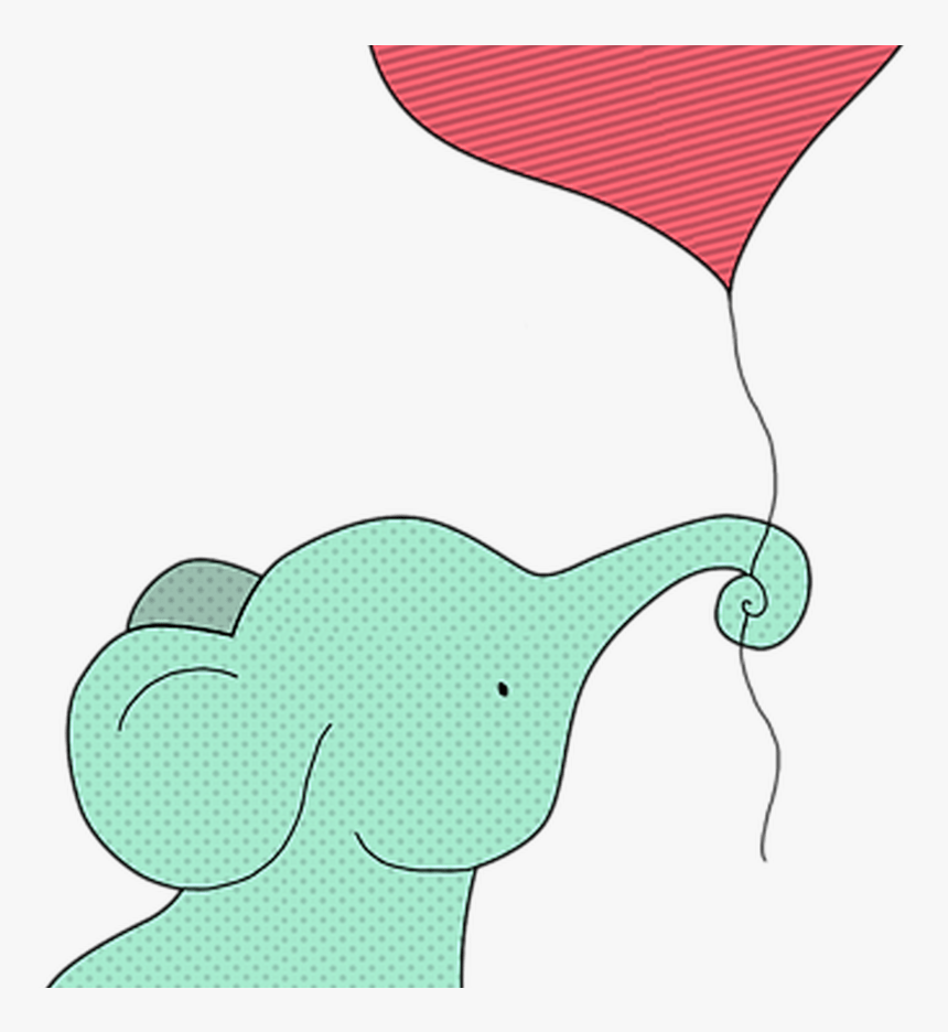 Baby Elephant With A Heart Balloon Tote Bag For Sale, HD Png Download, Free Download