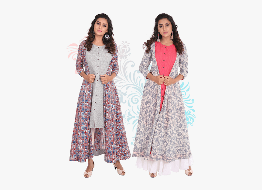 Agnisie Pick Any 1 Shirt Kurta With Long Jacket - Overcoat, HD Png Download, Free Download