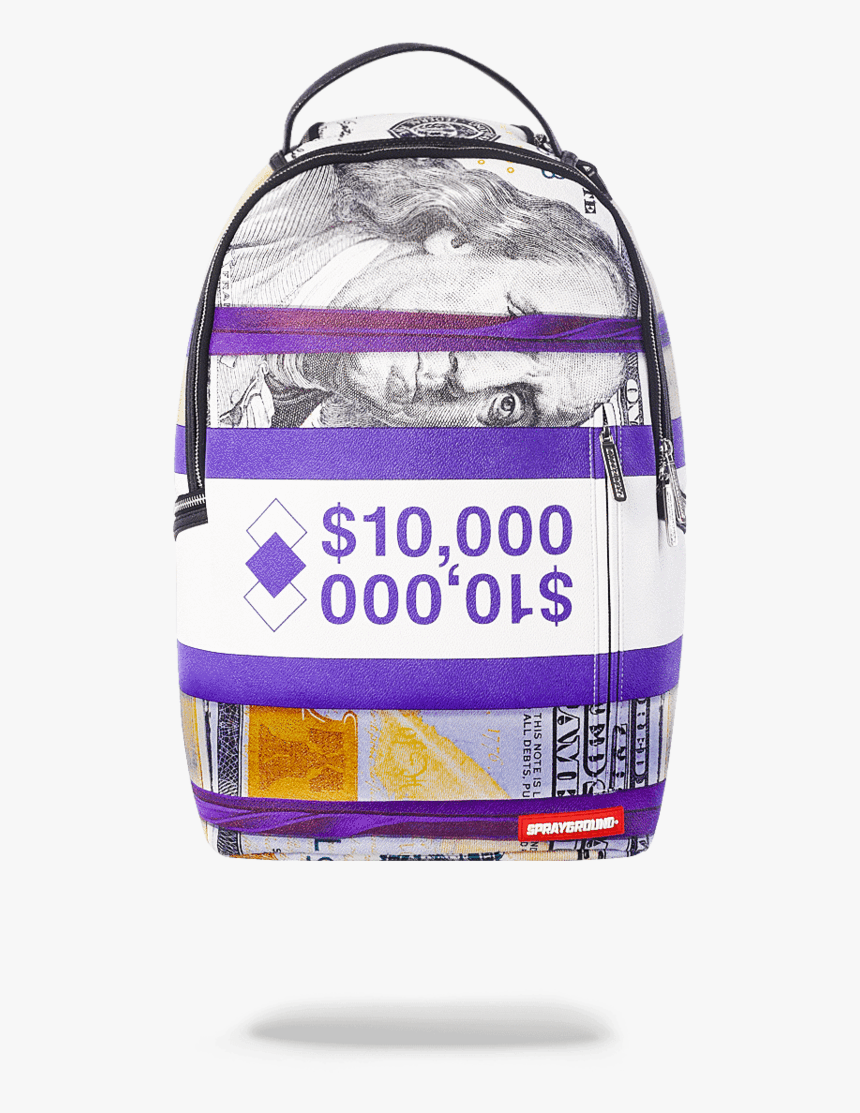 10 Doller Running Backpack - Money Sprayground Backpack, HD Png Download, Free Download