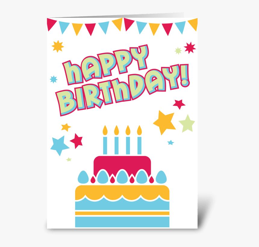 Happy Birthday Cake Greeting Card - Greeting Card, HD Png Download, Free Download