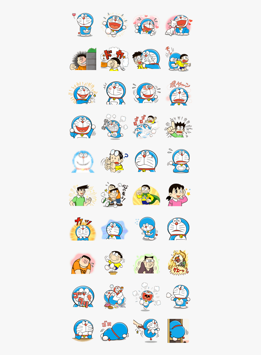 Doraemon S Many Emotions Line Sticker Gif Png Pack Pokemon Chat Pals Stickers Transparent Png Kindpng