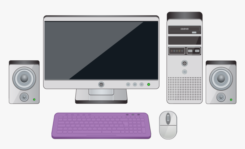 Parts Of A Desktop Computer With The Keyboard Highlighted - Personal Computer, HD Png Download, Free Download