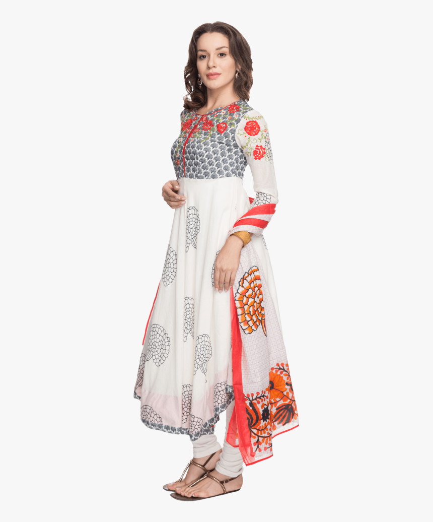 Women Round Neck Long Churidar Suit - Churidar Model Png File, Transparent Png, Free Download