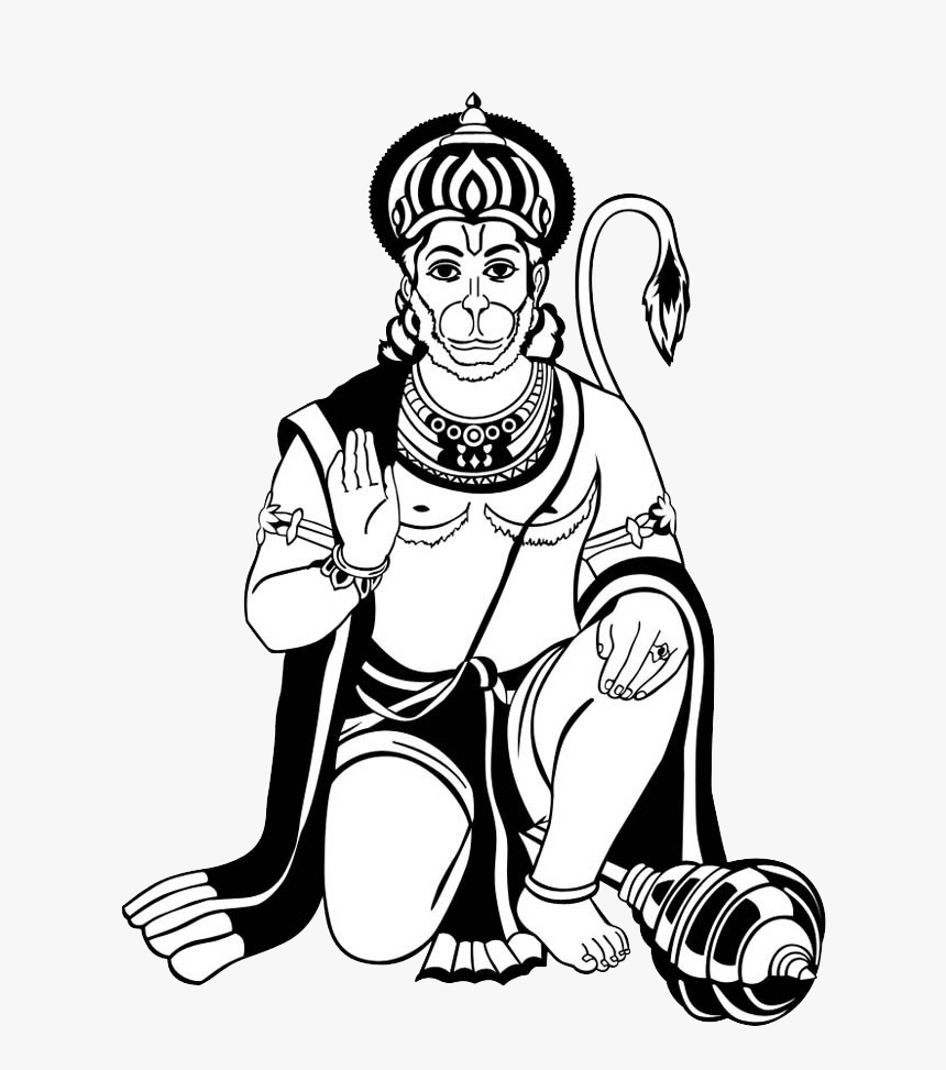 Hanuman Black Png - Hanuman Ji Clipart Png, Transparent Png, Free Download