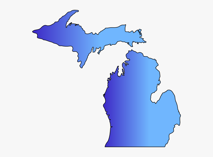 Michigan Map Blue Blend Svg Clip Arts - Michigan Map Clipart, HD Png Download, Free Download