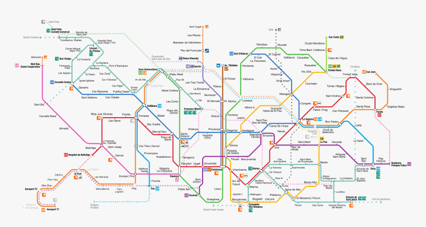 Mapa Do Metro De Barcelona, HD Png Download - kindpng