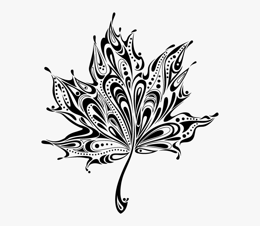 felicia schneiderhan black and white maple leaves tattoo abstract design of leaf hd png download kindpng leaf hd png download