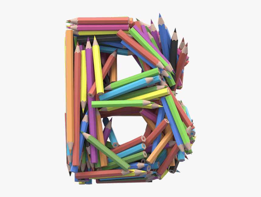 Colored Pencils Png - Letter B With Pencil Png, Transparent Png, Free Download