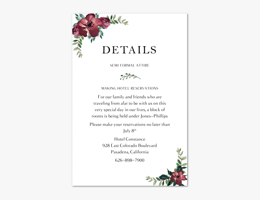Maroon And Grey Reception Cards Designs, HD Png Download, Free Download