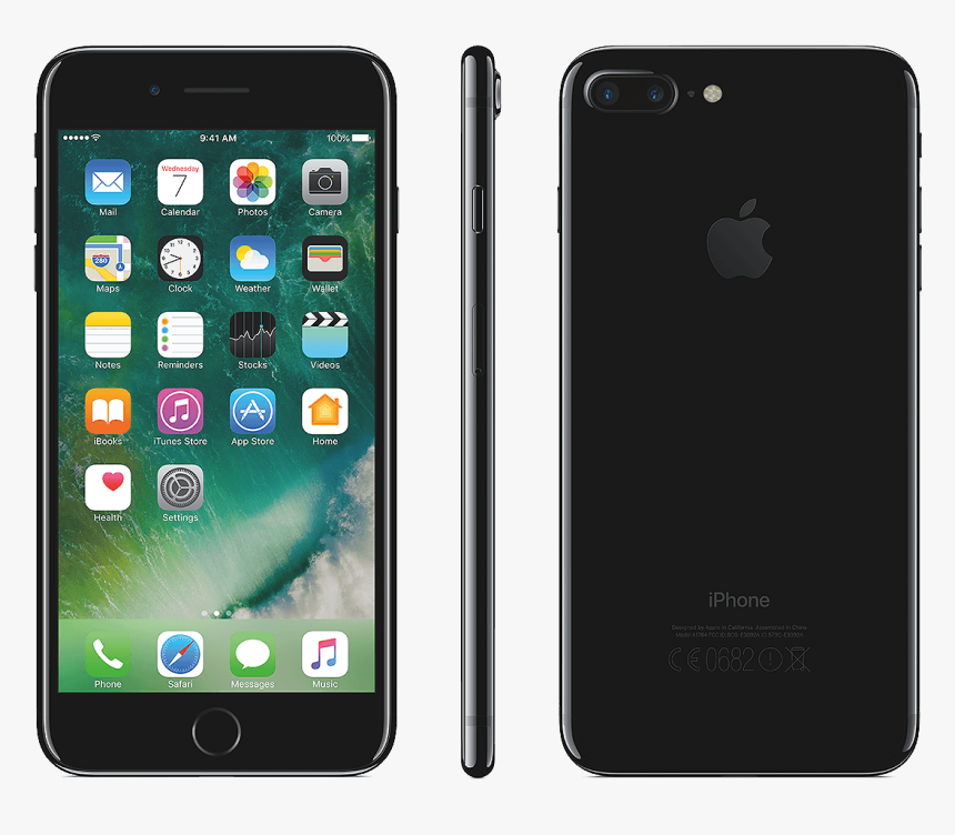 Apple Iphone 7 Plus Black Iphone 7 Plus Jet Black Hd Png Download Kindpng