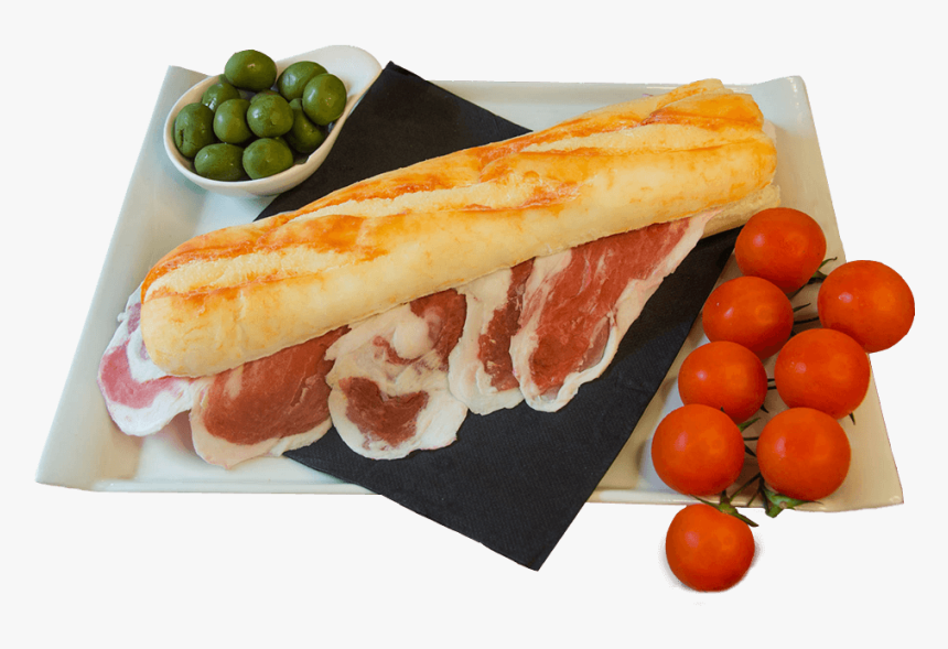 Réplica De Comida-bocadillo Jamón Ficticio En Plato - Fast Food, HD Png Download, Free Download