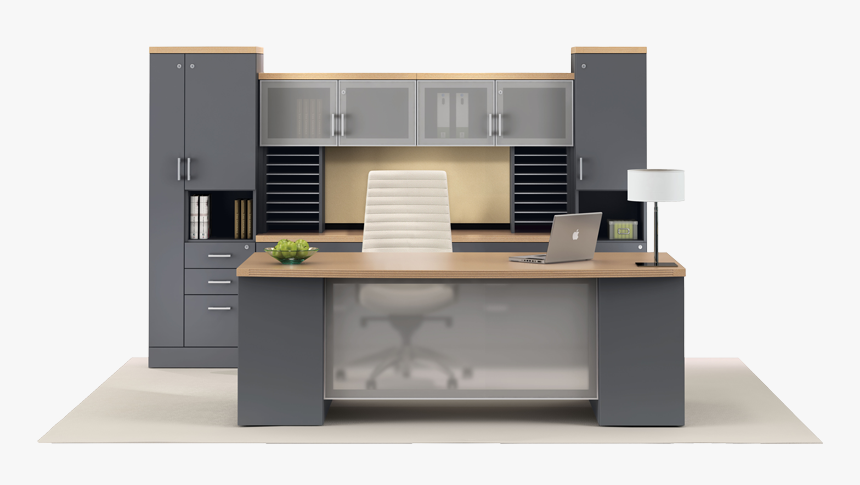 A Modern Office Setup - Modern Office Cabinet Design, HD Png Download, Free Download