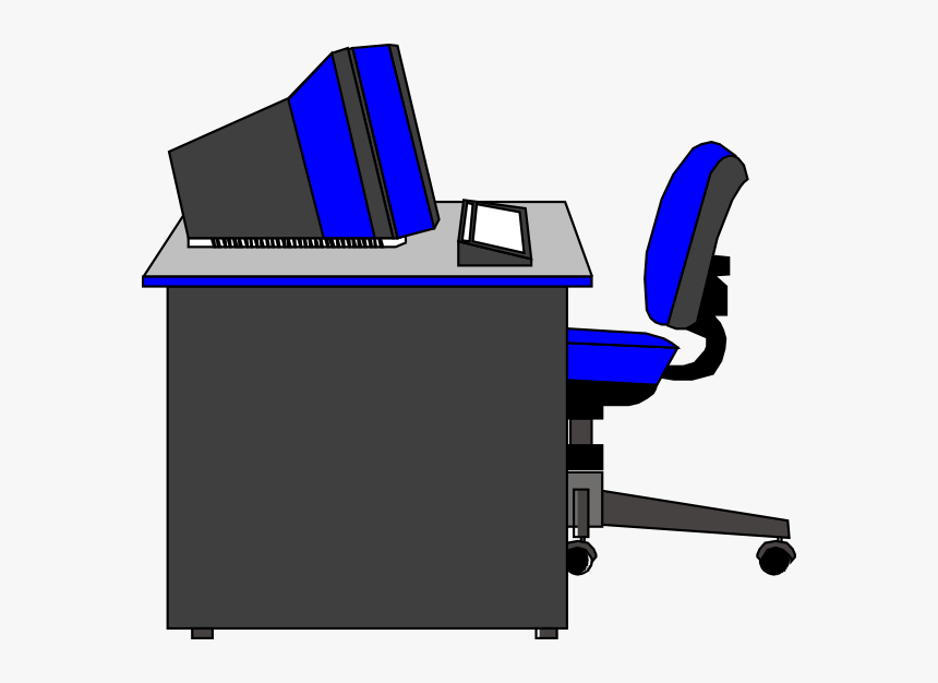 Office Desk Svg Clip Arts - Computer On Desk Clipart, HD Png Download, Free Download