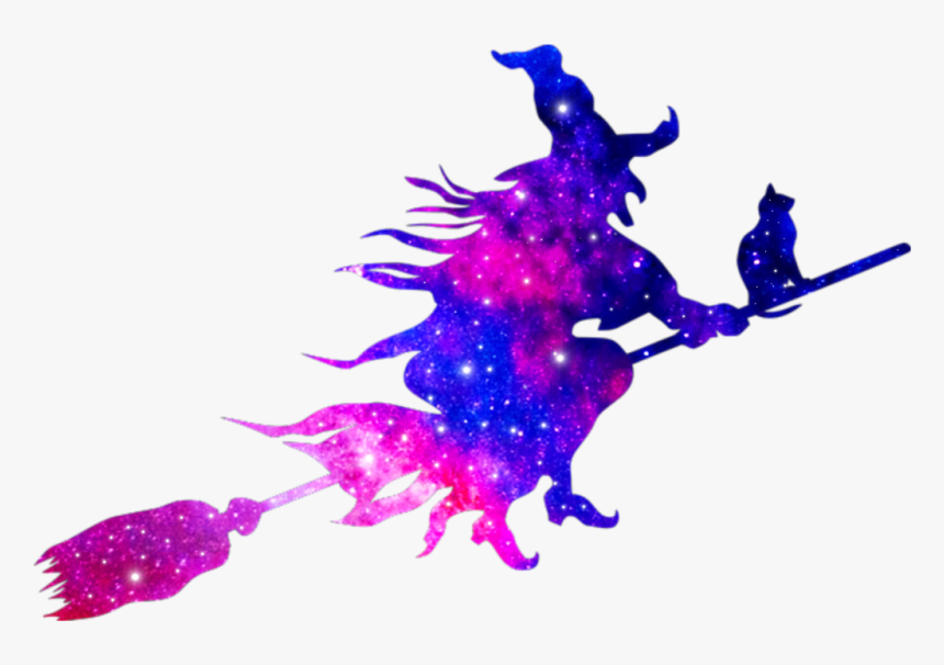 Transparent Bruja Png - Witch Flying On Broom Transparent, Png Download, Free Download