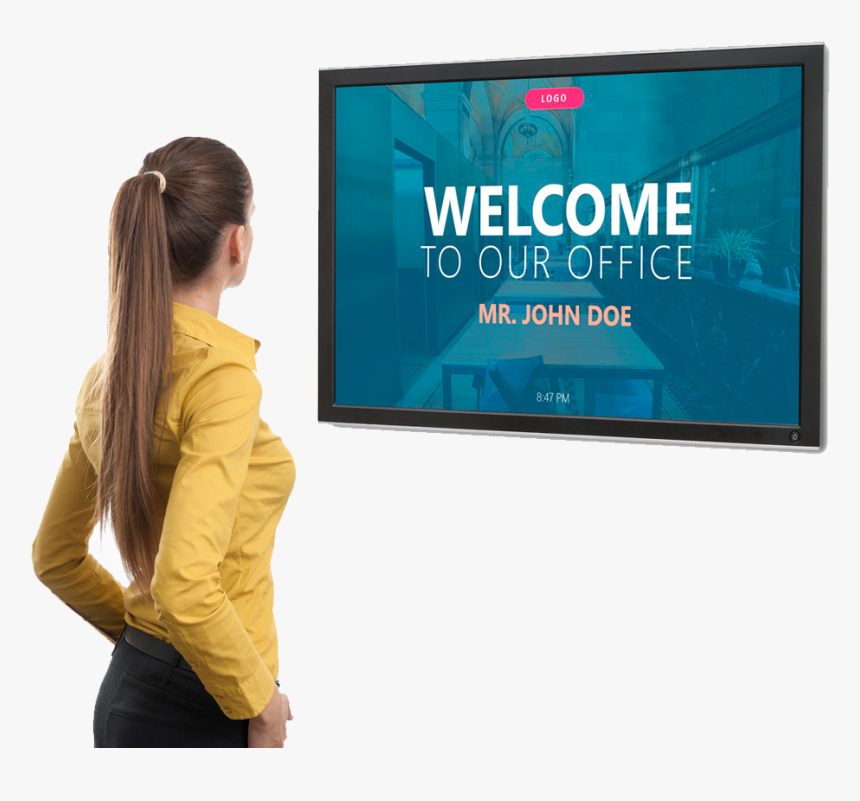 Digital Screen In Office - Digital Signage Welcome, HD Png Download, Free Download