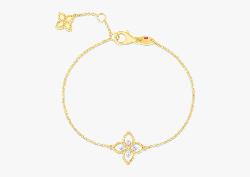 Roberto Coin Open Princess Flower Diamond Bracelet - Roberto Coin, HD Png Download, Free Download