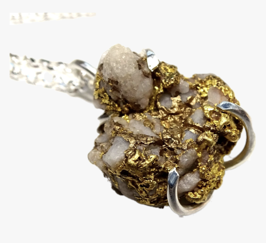 22k Gold Nugget Quartz Pendant Necklace - Locket, HD Png Download, Free Download