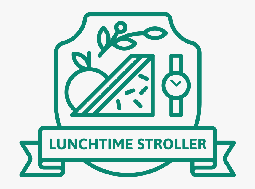 Lunchtime Stroller Badge Green - Vintage Logo American Hamburger, HD Png Download, Free Download