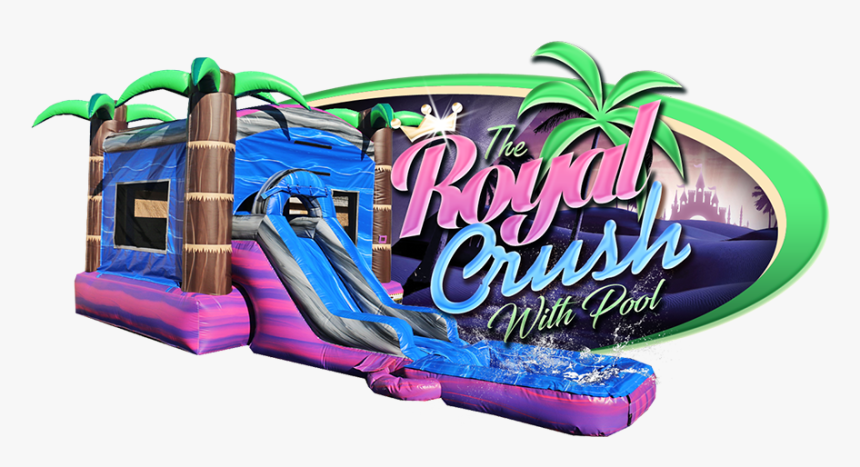 Royal Crush Water Slide With Pool - Inflatable, HD Png Download, Free Download