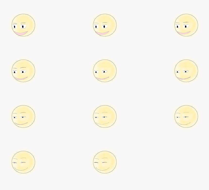 Moon Smiling Sprite Sheet 2 - Circle, HD Png Download, Free Download