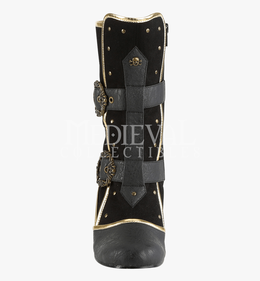 Womens Gold Trim Pirate Heels , Png Download - Motorcycle Boot, Transparent Png, Free Download