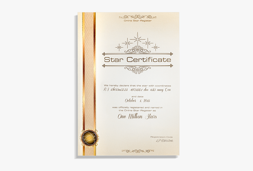 Certificado De Estrela Gratis Pdf, HD Png Download, Free Download