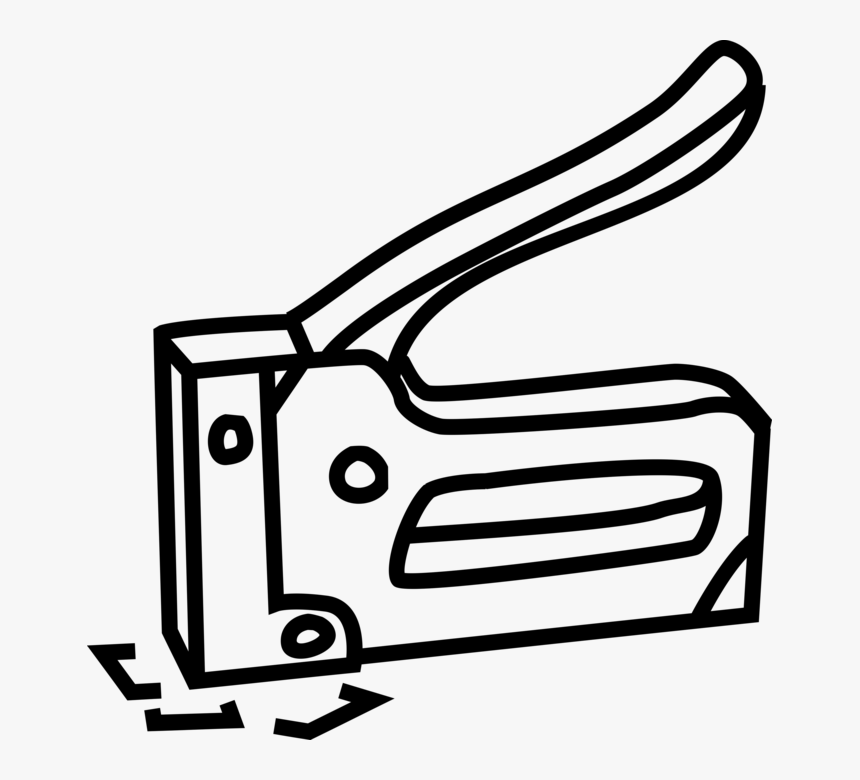Vector Illustration Of Staple Gun Or Powered Stapler Staple Gun Clip