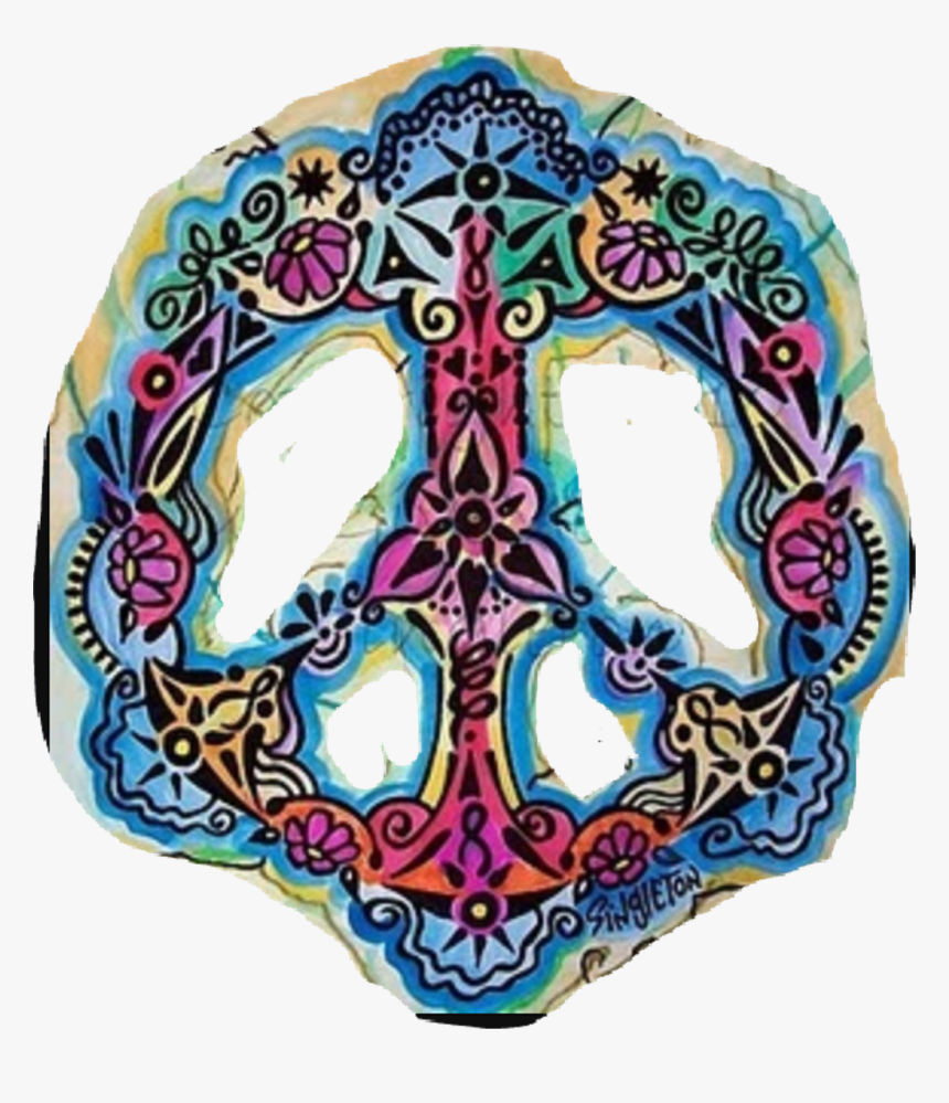 Peace Hippie Love Boho Bohemianfree - Hippie Art, HD Png Download, Free Download