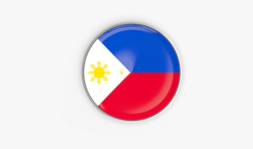 Round Button With Metal Frame - Philippines Flag Round Png ...