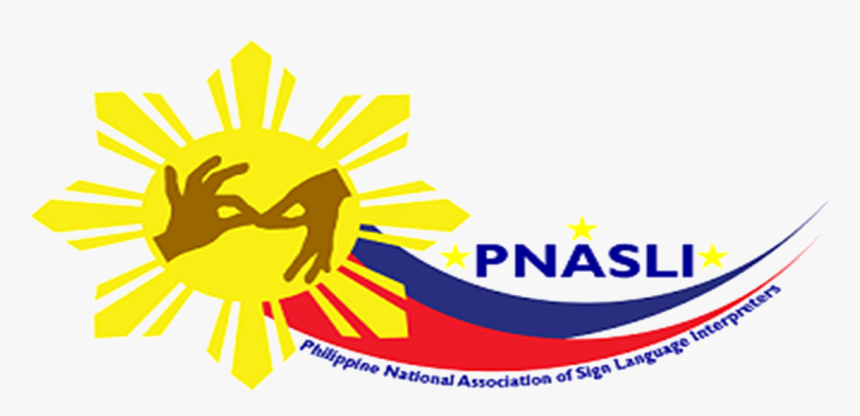 Interpreters Hand Behind Philippine Sun Flag With Blue - Philippine National Association Of Sign Language Interpreters, HD Png Download, Free Download