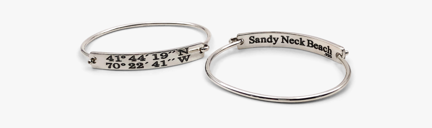 Sandy Neck Beach Landmark Coordinates Bangle Bracelet - Bangle, HD Png Download, Free Download