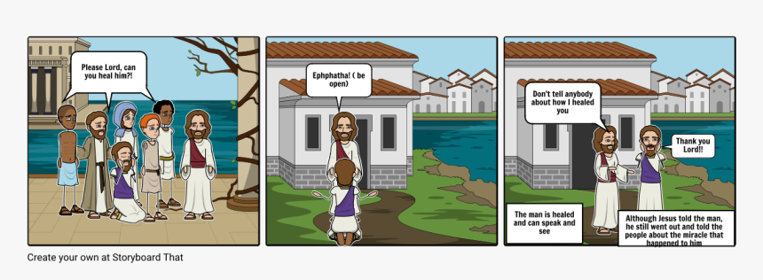 Jesus Heals A Deaf And Dumb Man Storyboard, HD Png Download, Free Download